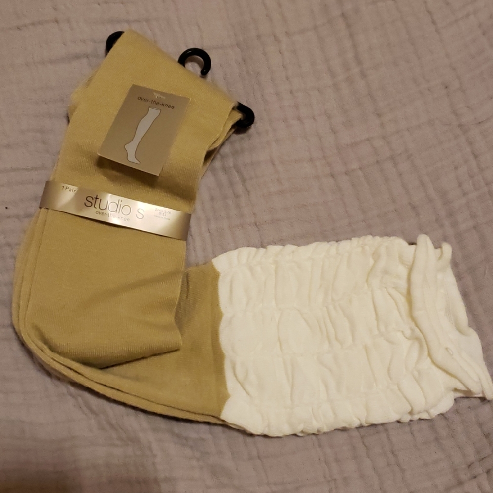 over the knee tan socks